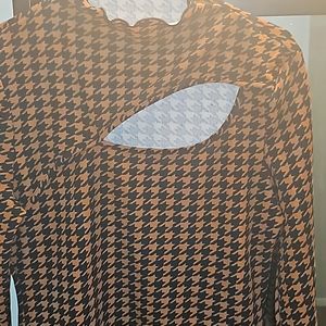 SHEIN, Checkered color shirt long sleeve , XL, Brown,  Black